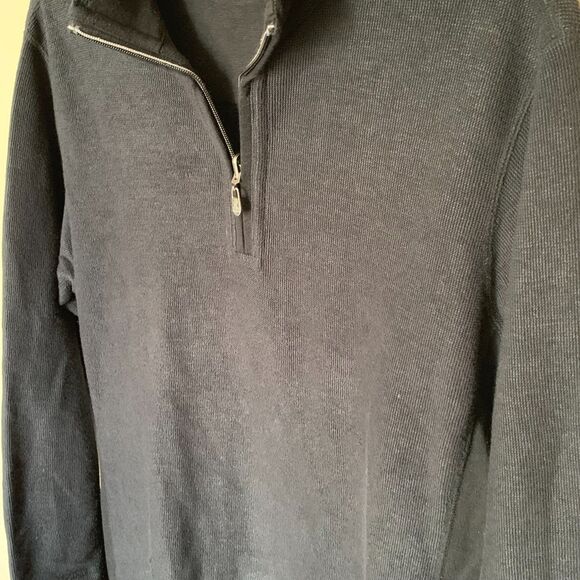 Tommy Bahama Reversible Black Flipsider 1/4 Zip Pullover Sweatshirt Size Medium - Picture 3 of 12